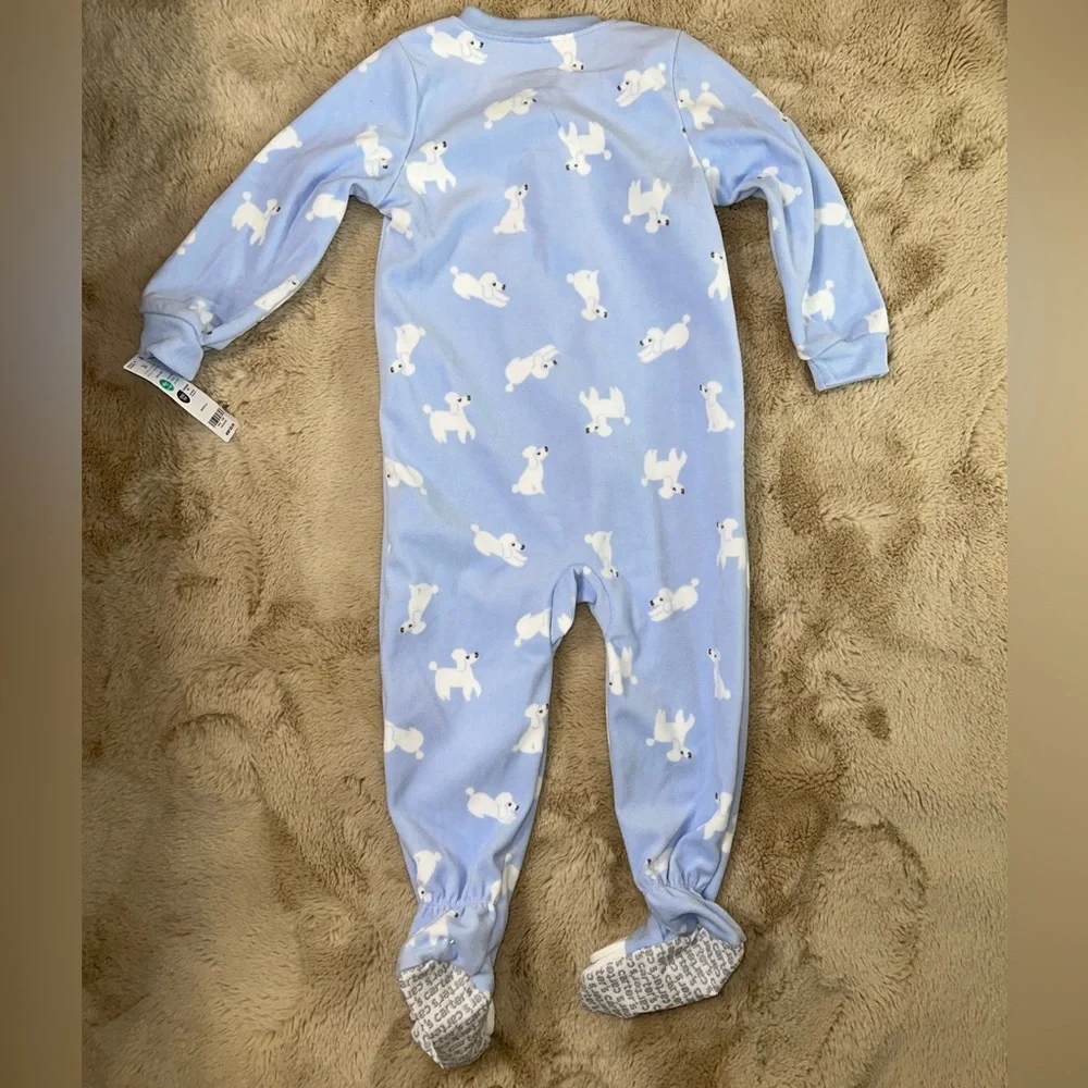 NEW Carter's Light Blue with White Poodle Footie Pajamas